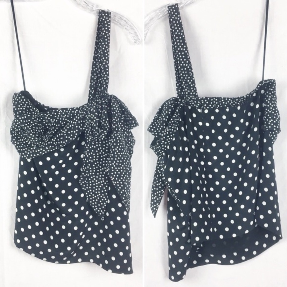 NWT Silk Blouse Polka Dot One-Shoulder J Crew